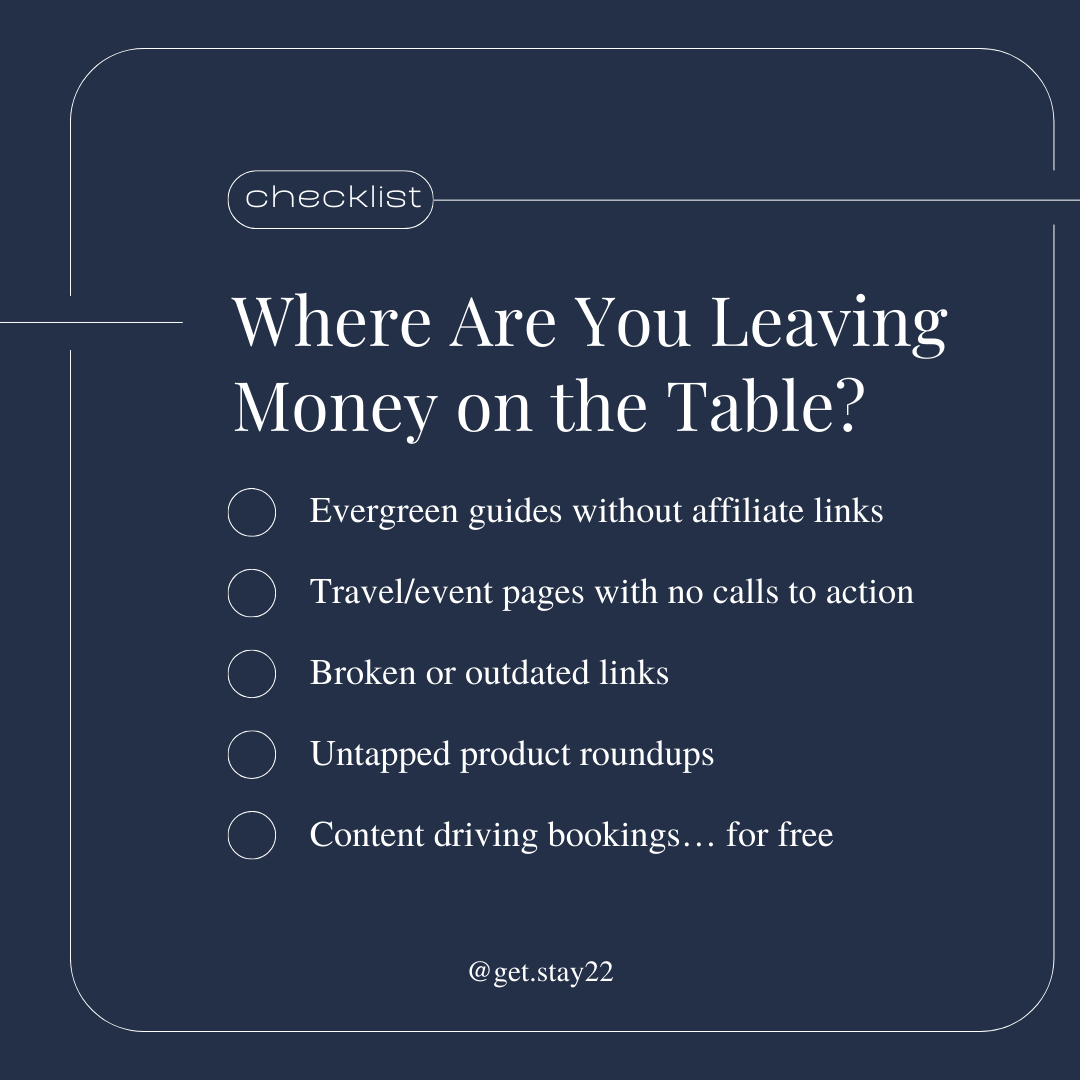 Money on the table checklist