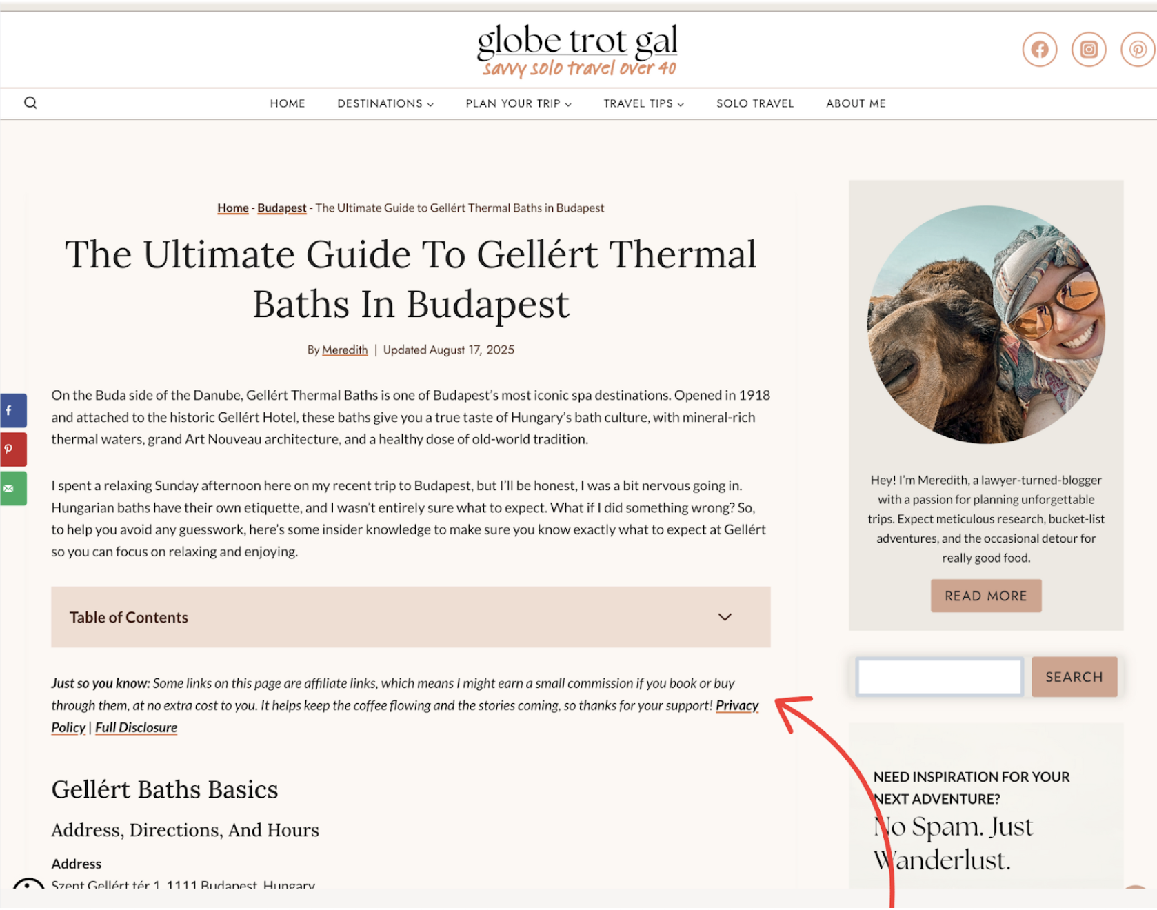 affiliate disclosure placement