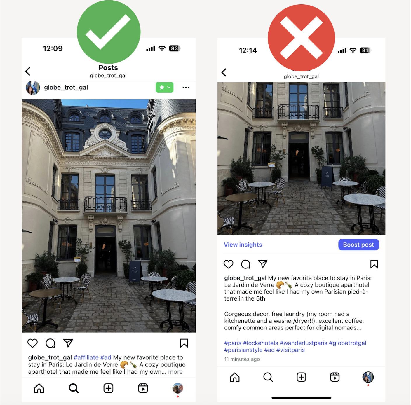 social media disclosure placement